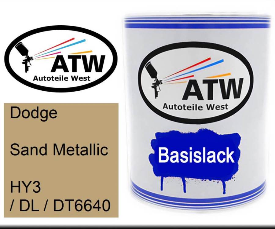 Dodge, Sand Metallic, HY3 / DL / DT6640: 1L Lackdose, von ATW Autoteile West.